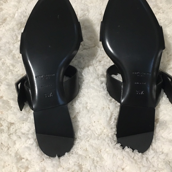 Saint Laurent Jodie Flat Leather Slide Sandal - Picture 6 of 6